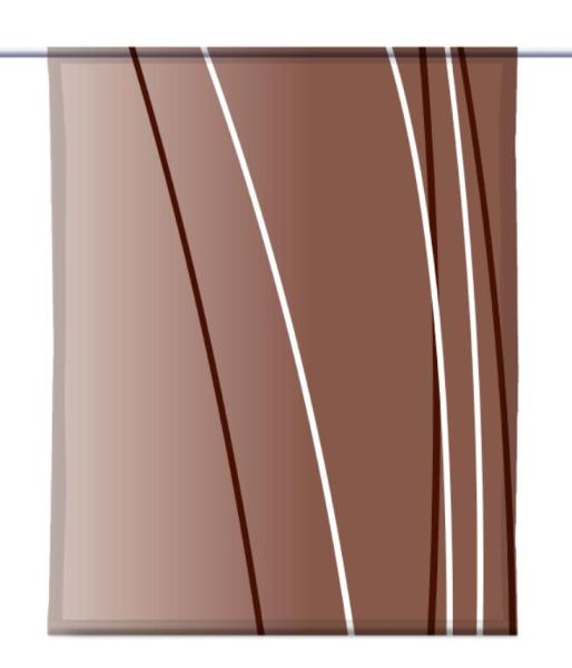 Linea coffee dark rechts, Scheibenhänger eckig